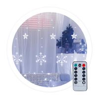 Cortina LED con estrellas y copos de nieve 3,5M 8 funciones Luz fria IP44