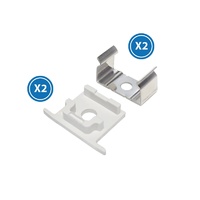 Pack de 2 tapas y 2 grampas para perfil  LM3711