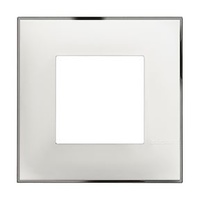 Placa embellecedora Classia de color Blanco Cromo - 2 módulos