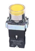 Pulsador luminoso (led) metálico amarillo 1NA 230Vca