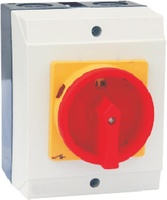 Seccionador "PARO DE EMERGENCIA". 4P. 25A AC-21A - 5,5KW AC3. Montaje en cofret IP65