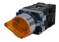 Selector plastico  luminoso conexión directa 12 ~ 400V 2 posiciones 1NO + 1NC. Blanco