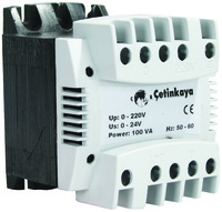 Transformador monofasico IP20. Doble salida: 100VA 220/12V - 220/24V