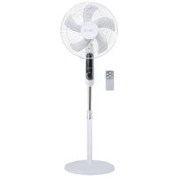 Ventilador de pie Lungra con mando y temporizador Ø43cm 50W Blanco