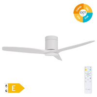 Ventilador techo Kasama con luz CCT regulable y mando Ø132 3 aspas DC Blanco